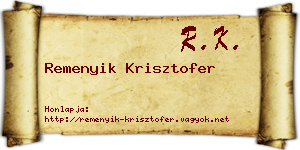 Remenyik Krisztofer névjegykártya